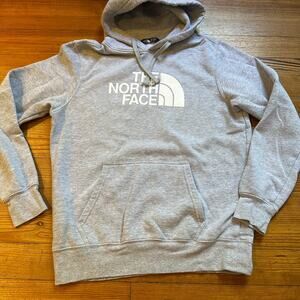 The North Face light gray white graphic hoodie sweatshirt SIZE M